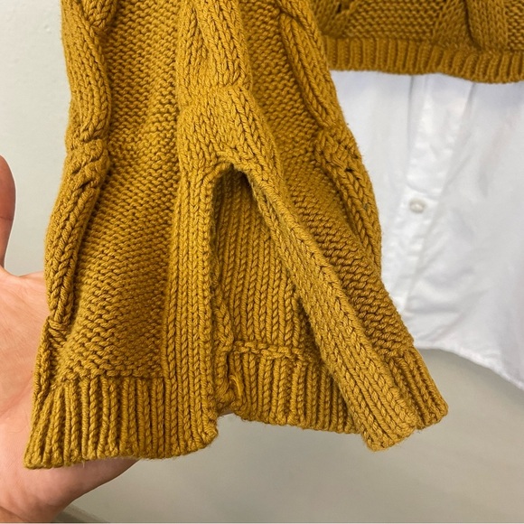 Anthropologie Pilcro Cable Twofer Crewneck Layered Sweater in Copper Size Medium - Picture 6 of 13